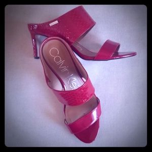 Calvin Klein 'Cecily' Red Patent Sandal
